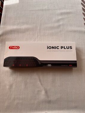 Tymo iONIC PLUS Hair Straightening Brush — White/Black